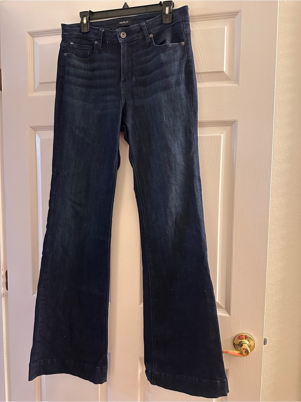 Haala Dark Navy High Wide-Leg Flare Jeans